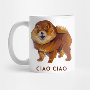 Cute Modern Chow Chow Dog Doggo Puppy - Ciao Ciao Italian Pun Mug